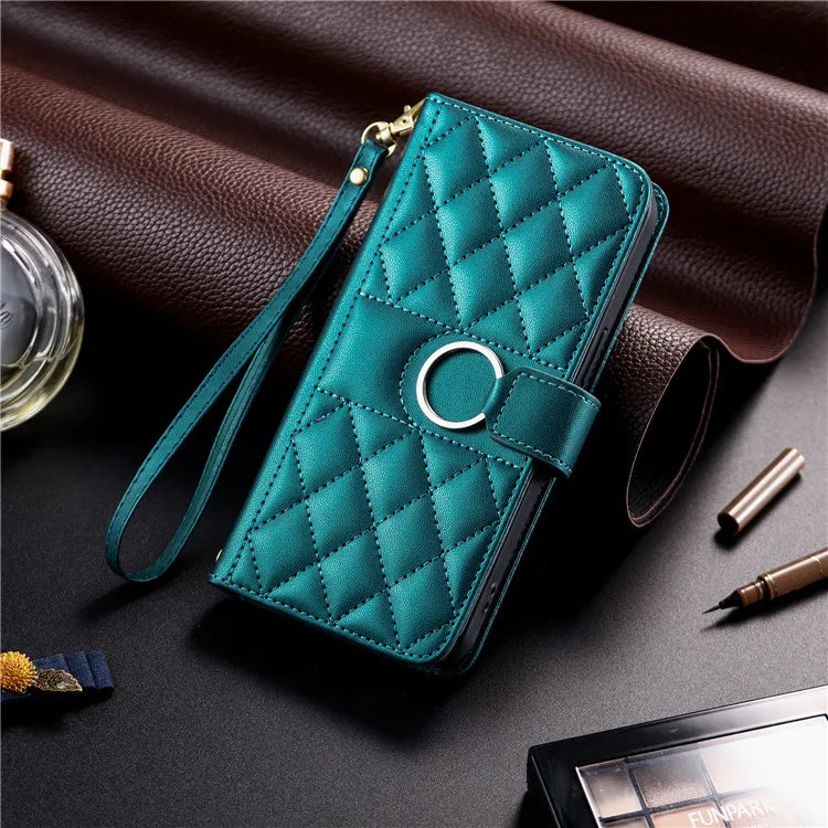 Luxury Leather Flip Phone Case For iPhone Air 17 16 15 Plus 14 13 Pro Max 11 12 Pro XR X XS Max Wallet Bracket Protect Cover