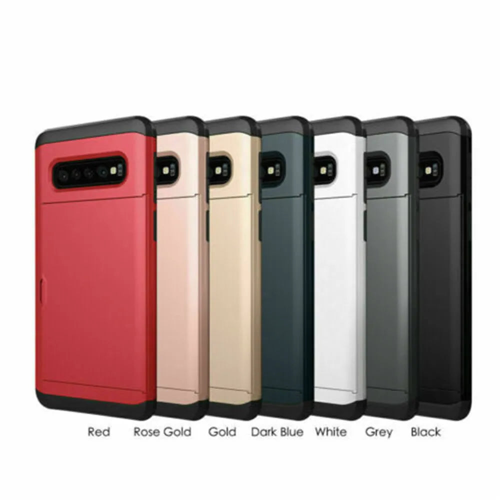 For Samsung Galaxy S10 Plus S10E S10 5G S9 S8  Case Slide Armor Wallet Card Slots Holder Cover For Samsung Note 9 8