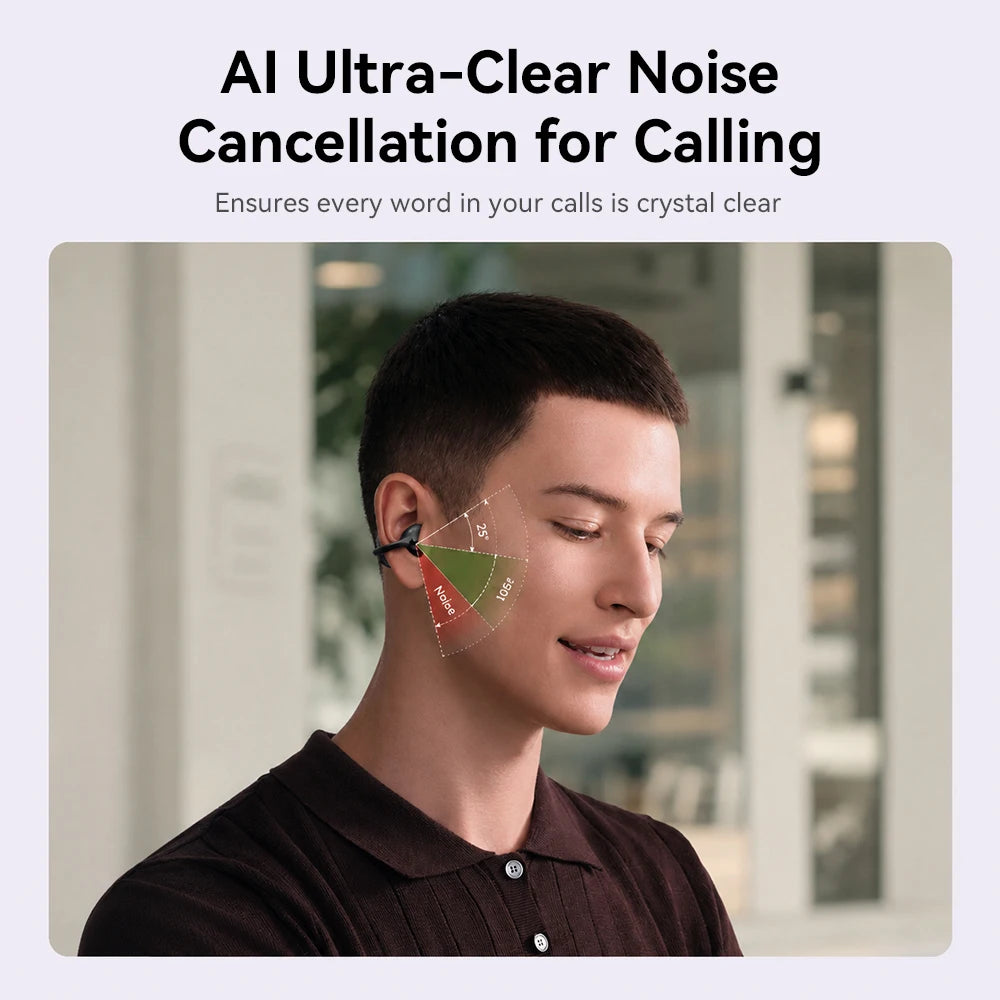1More Open Ear Bluetooth Earbuds Wireless Ear Clip S21 Bluetooth 6.0 LDAC Wireless Hi-Res Audio Earphones IPX5 26H Battery Life