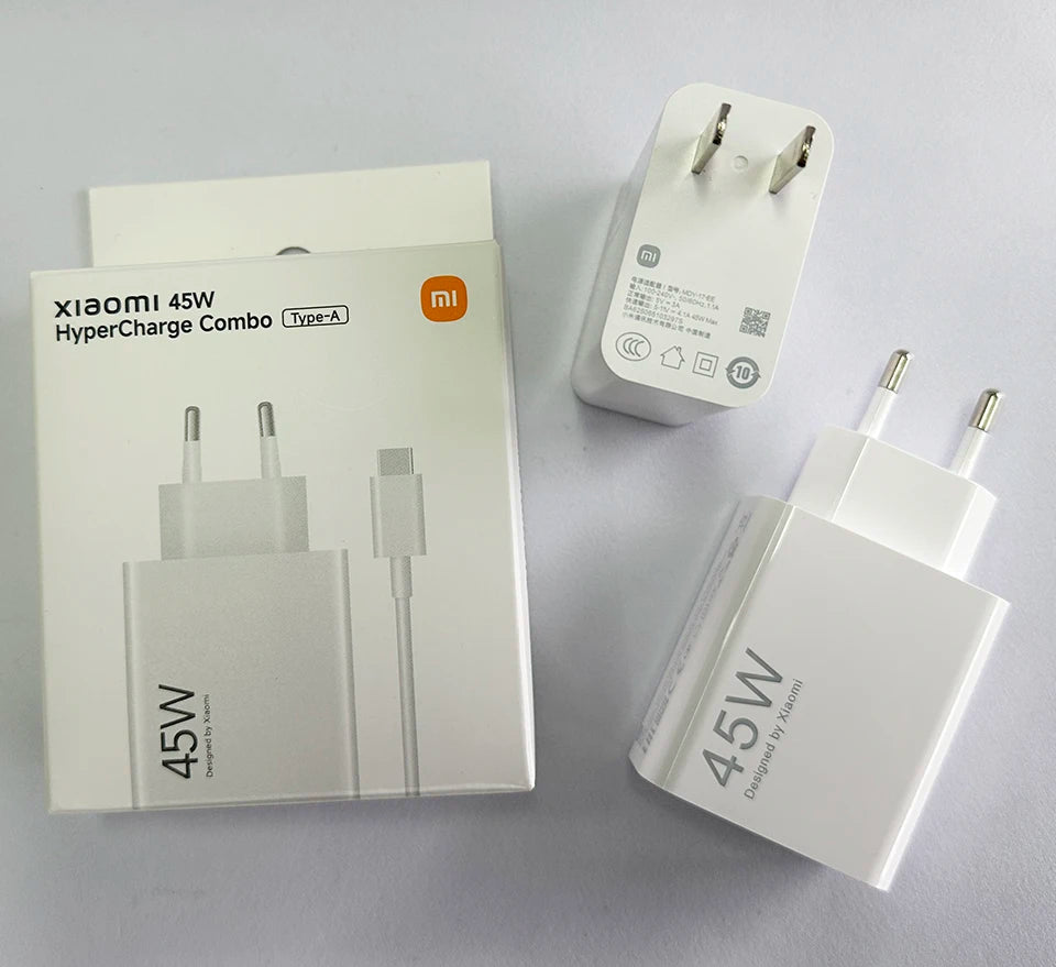 Oirginal XIAOMI 45W Charger Type C Turbo Charge Fast Charging Adapter Redmi Note 15 14 13 12 11 X Pro 10t Poco M7 X7 K40 Pad 6