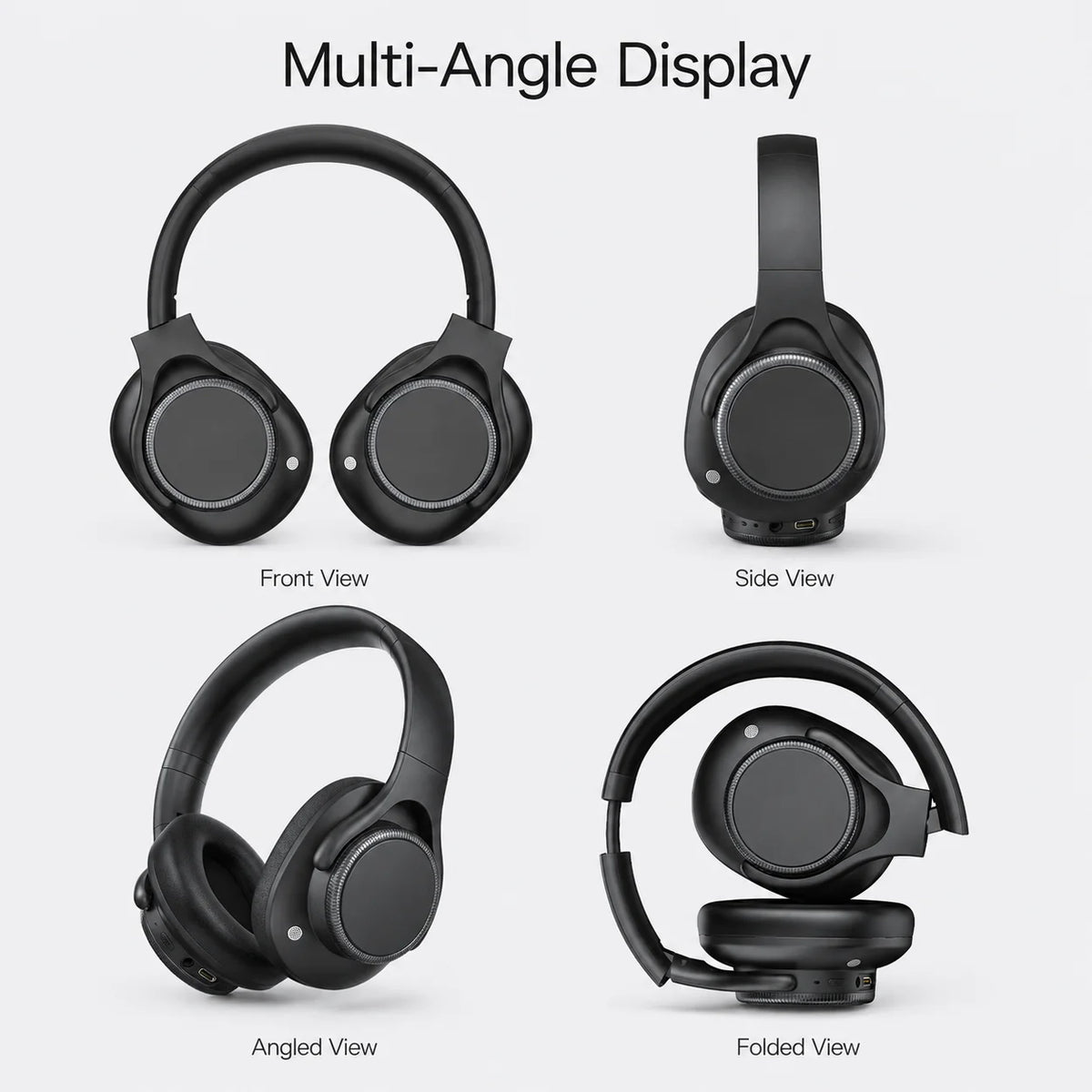 Wireless Headphones Bluetooth 6.0 ANC (Active Noise Cancelling) 40mm Drivers 50H Playtime Rotating Volume Dial Over-Ear Audio