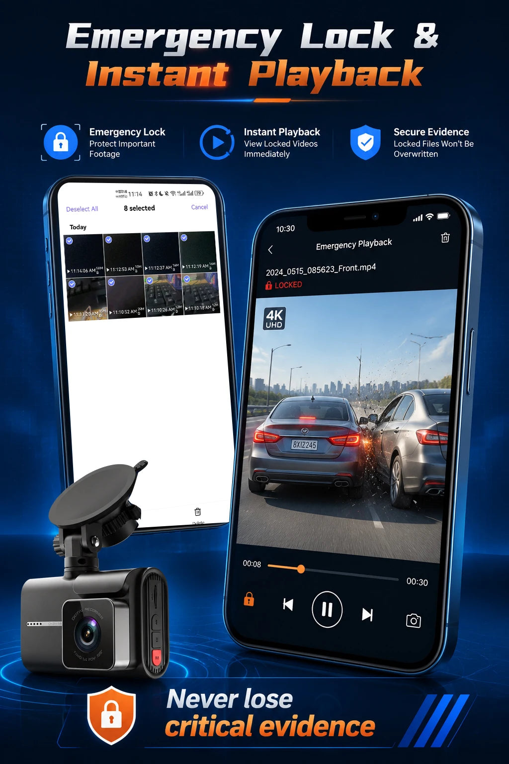 ACCEO Dash Cam 4k Front Lens Car Driving Recorder Built-in WiFi Optional 2K Rear Camera HD Night Vision Support GPS Car DVR