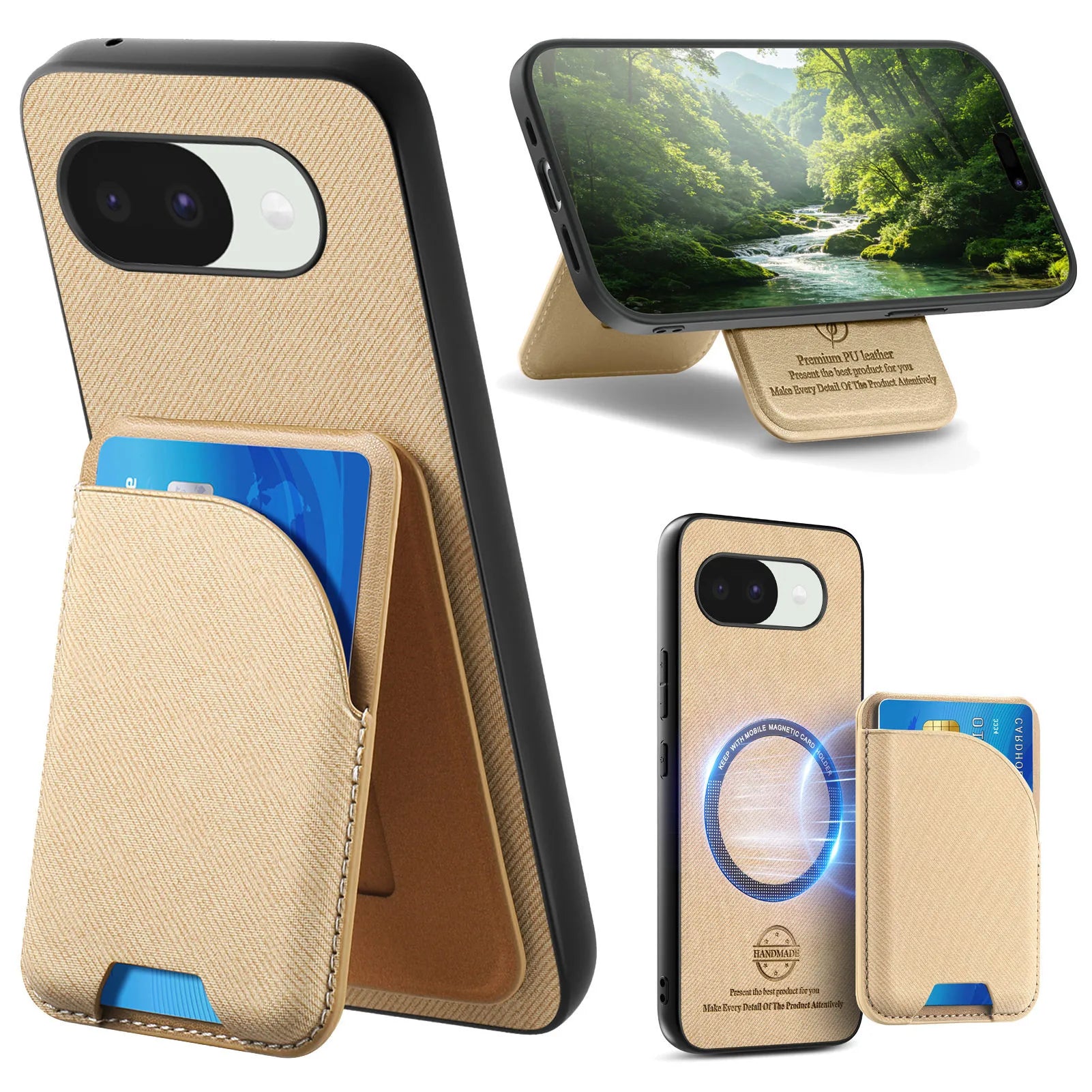 2 in 1 Detachable Cards Solt Wallet Stand Leather Case for Google Pixel 11 Pro XL 10A 9A Shockproof for Magsafe Slim Fit Cover