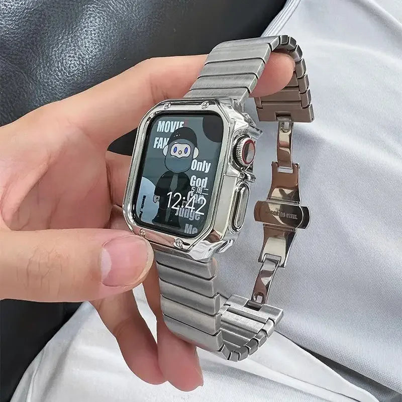 Metal Band For Apple Watch 46mm Strap Stainless Steel Watchband For Iwatch Series 12 11 10 Ultra 49mm 42/44/45mm Business Correa