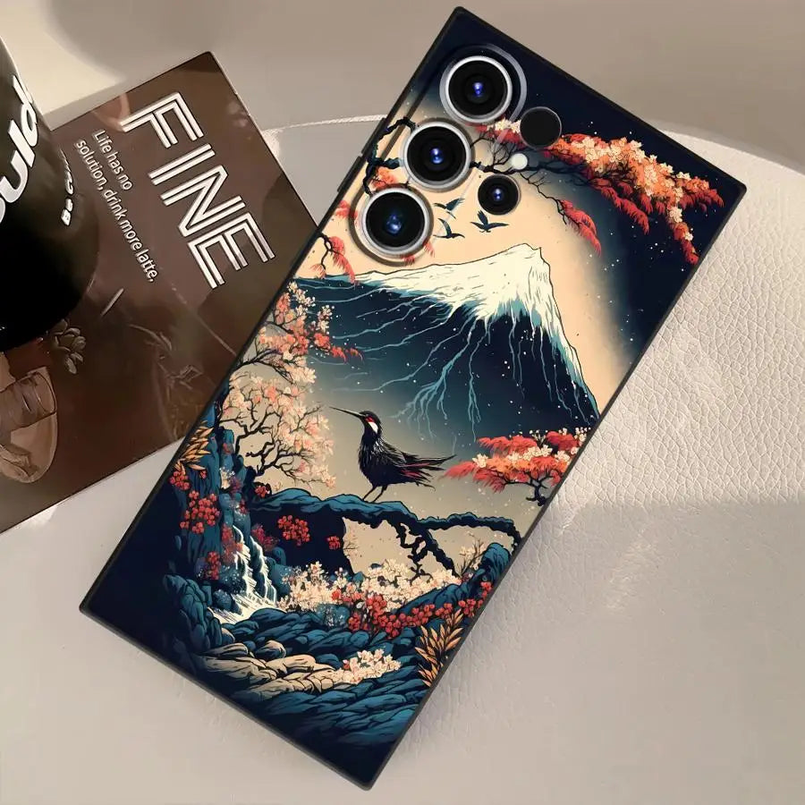 Case for Samsung Galaxy S26 Ultra S25 Plus S10 S9 S24 Note 20 8 9 10 S23 S21 FE S20 Ultra Funda Phone Cover Japanese Aesthetic