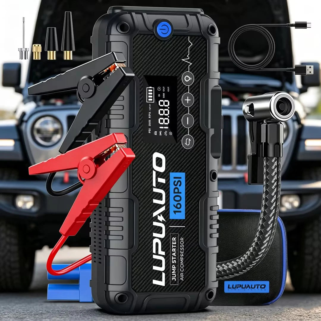 7000A Car Jump Starter Power Bank with Air Compressor 160 PSI 12V Car Starting Device 24000Mah Battery Jump Start for Car Booste