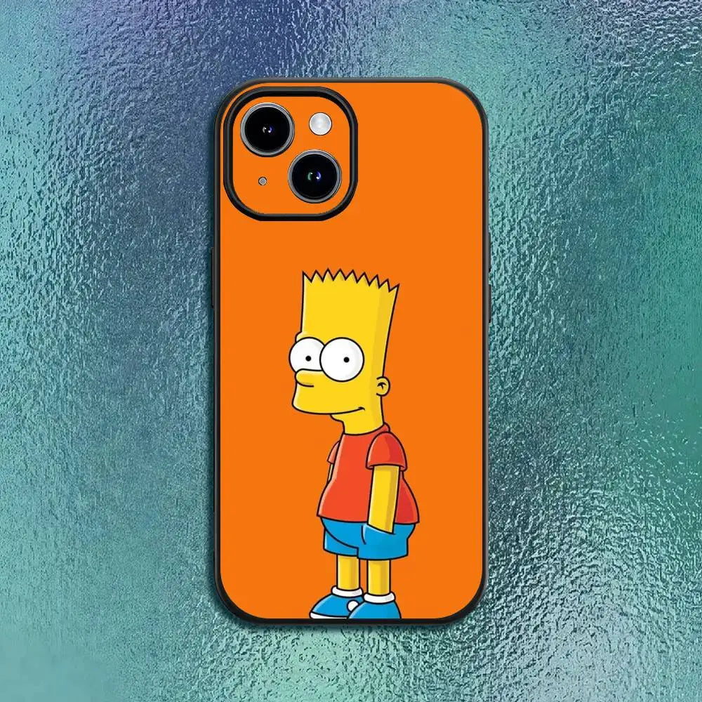 Anime T-The S-Simpsons-s Phone Case For IPhone 17 12 13 14 15 16Pro Max  Plus Classic black soft shell