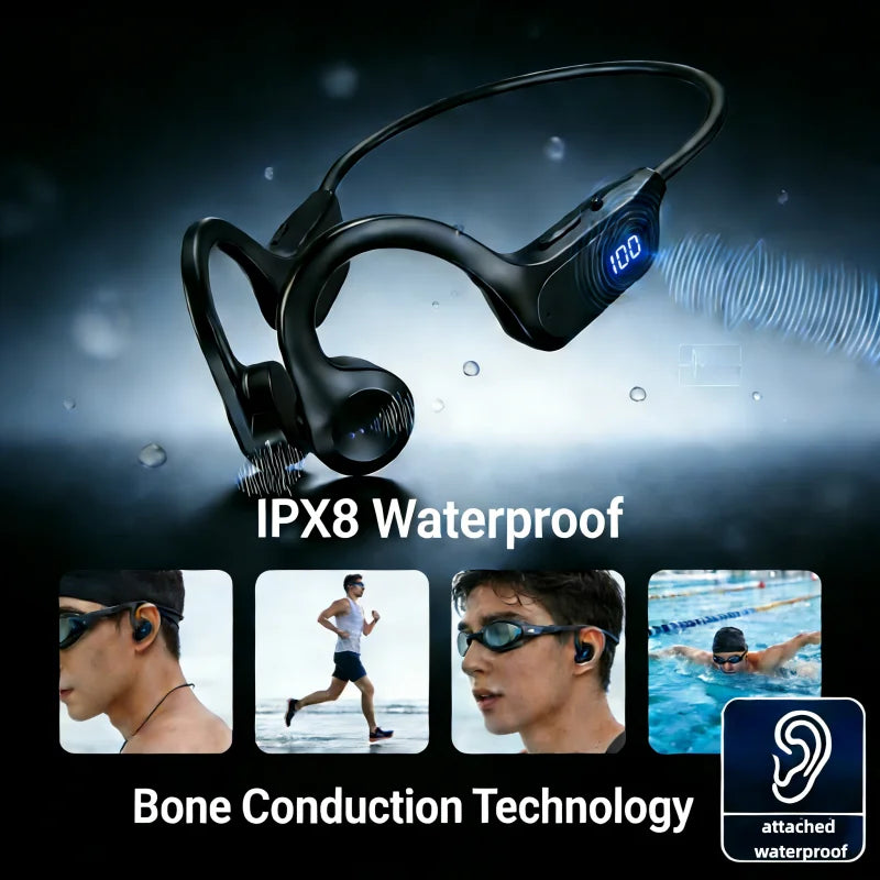 Lenovo Bone Conduction Wireless Earphone Sport Swimming Bluetooth Compatible Headphone Hand-free With Mic For Sports Running NEW