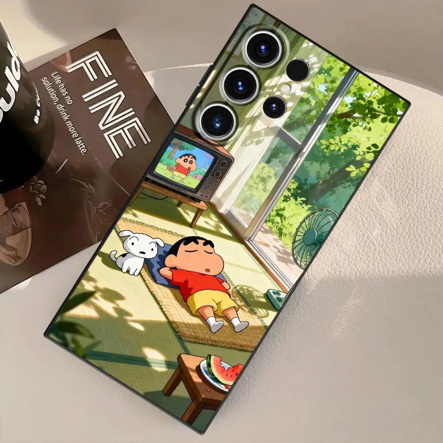Cra-yons Shin-chans Funda Phone Cover Case for Samsung Galaxy S26 Ultra S10 S9 S21 FE S20 Ultra S23 S25 Plus S24 Note 20 8 9 10