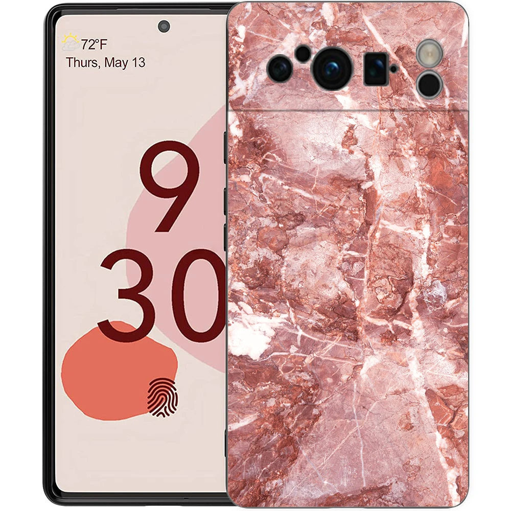 Marble Stone Phone Case For Google Pixel 10A 10 9 8 7 6 Pro XL 9A 8A 6A 7A 5G Soft Shockproof TPU Black Cover