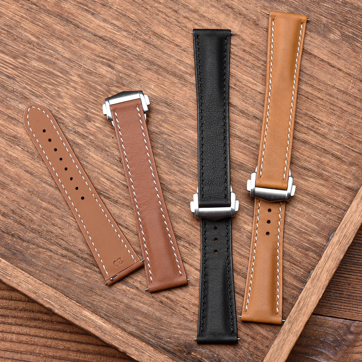 Retro Leather Watch Strap 20mm 22mm Quick Release Smooth Leather Watchband Men Women Watch Band Accessories
