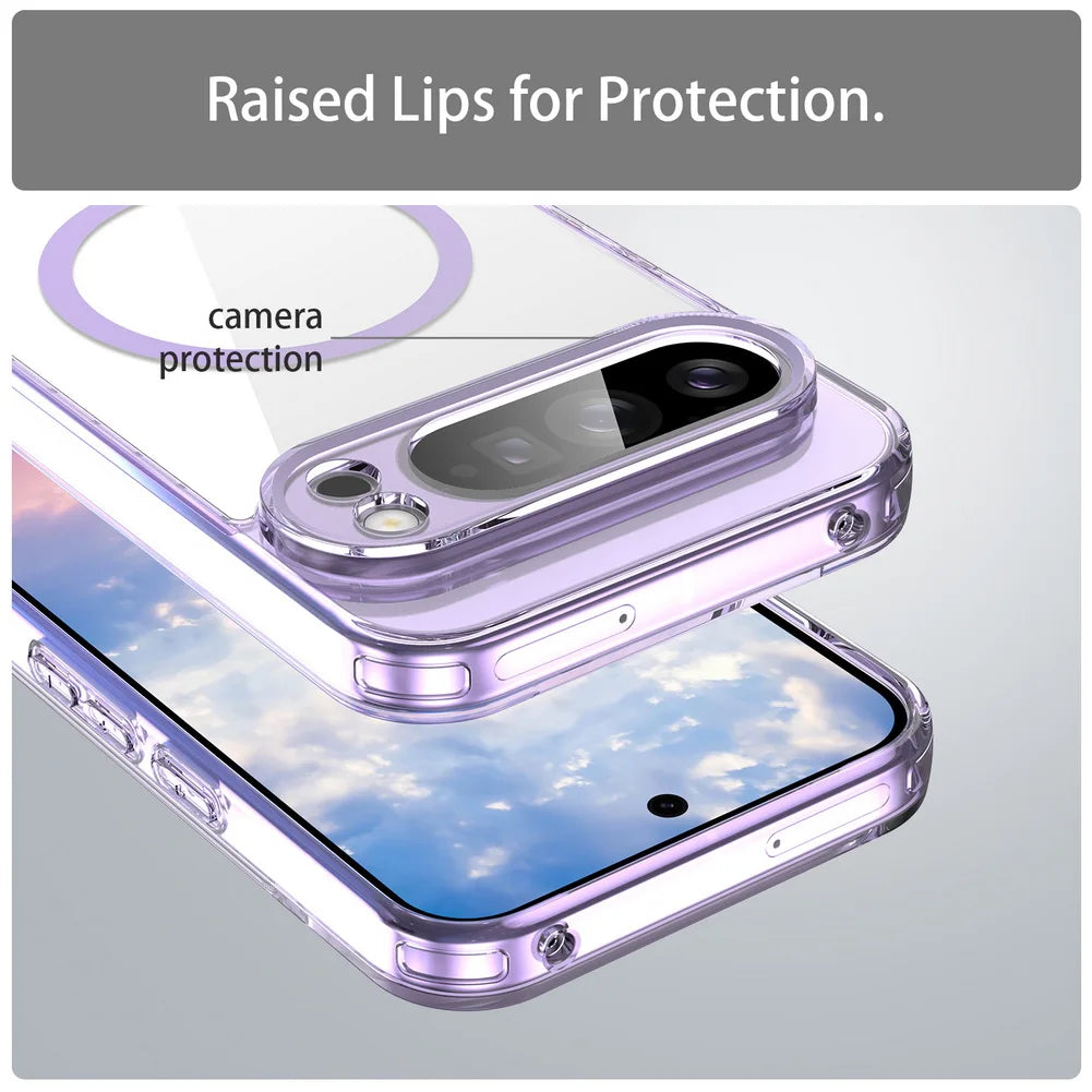 Case For Google Pixel 10 9 Pro XL 10A 9A  Funda Camera Protect For Magsafe Wireless Charge Anti-Yellowing Clear Magnetic Cover