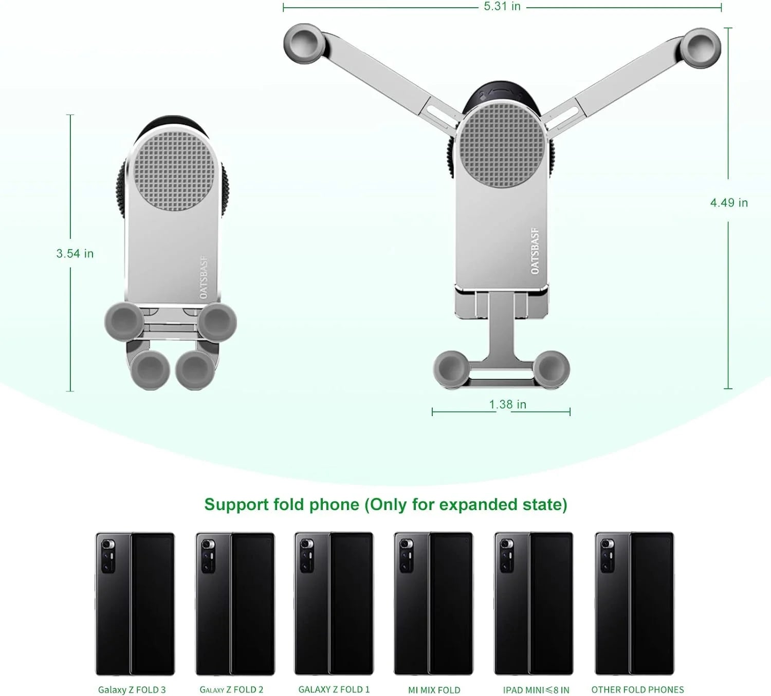 Eary Car Phone Tablet Holder Mount Air Vent Gravity Automobile Stand for iPhone 17 16 iPad Mini Samsung Galaxy Z Fold 7 6 5 S25