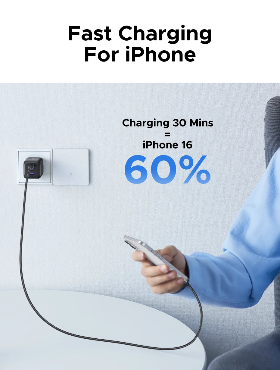UGREEN 45W/30W/25W/20W GaN Charger PD3.0 PPS QC3.0 USB C Fast Charger For Samsung S26 iPhone 17 16 15 Pro Max iPad Xiaomi Tablet