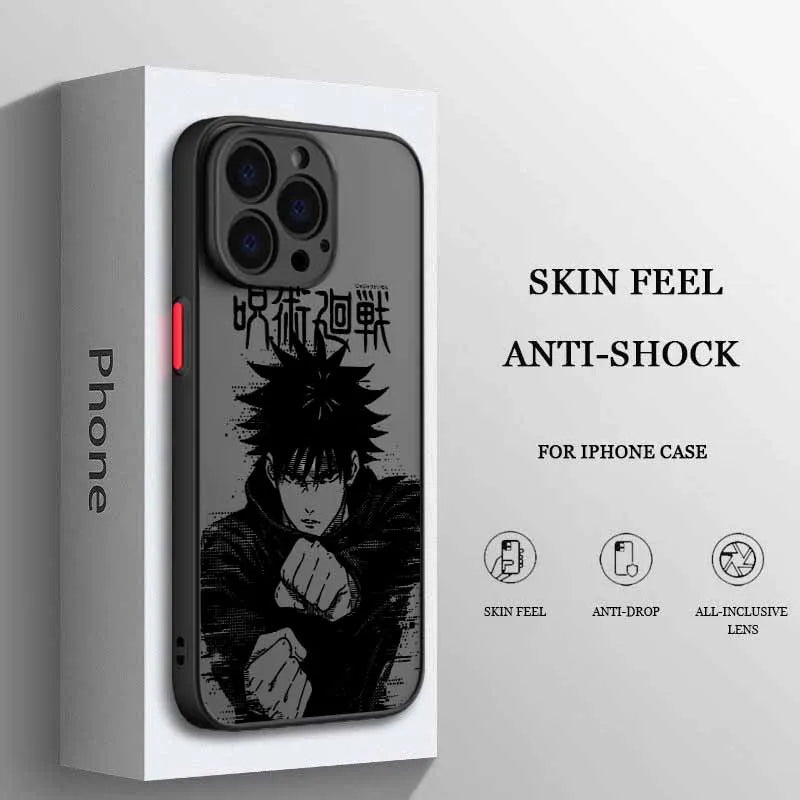 Jujutsu Kaisen Fantasy Anime Cover For iPhone 17 16E 16 15 14 13 12 Mini Pro Max Plus Frosted Translucent Soft Capa Phone Case