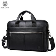 SCHLATUM Genuine Leather Briefcases Hard For Men Luxury Handbags Laptop Briefcase Bags 15 Inch Office Bussiness Computer Bag