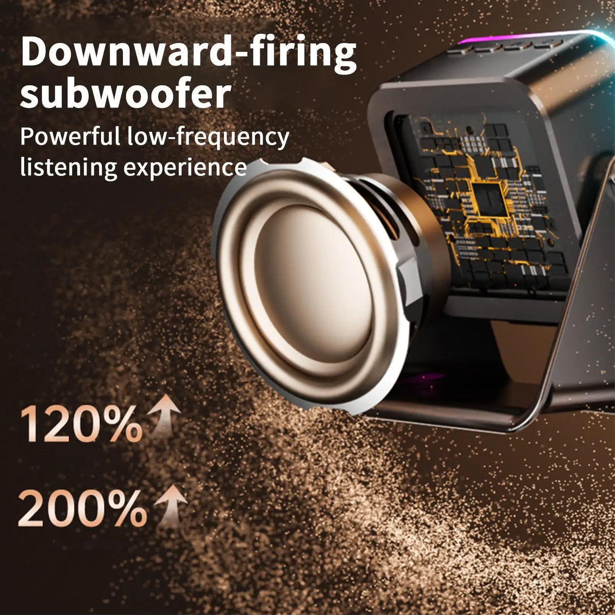 5 In 1 Wireless Induction Speaker Phone Holder with 8 RGB Modes HIFI Sound Bluetooth Desktop Stand