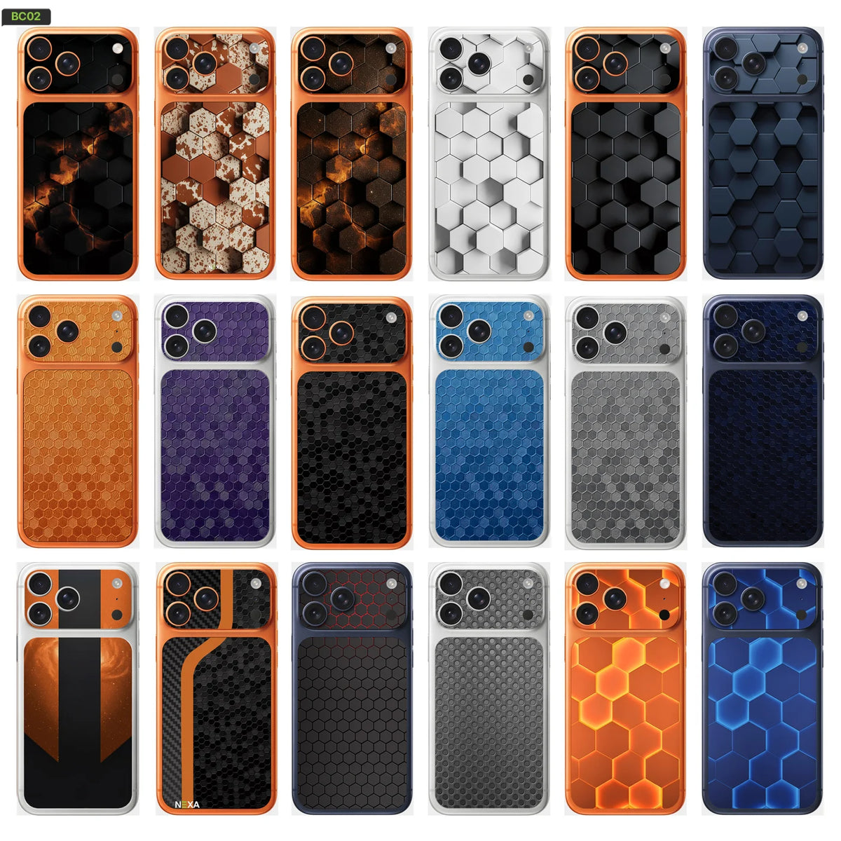 BC02 for Apple iPhone 17 Pro Max /17 Pro/Air Camera with Battery Skin Wrap 3D Colorful Rear Protective Sticker Film