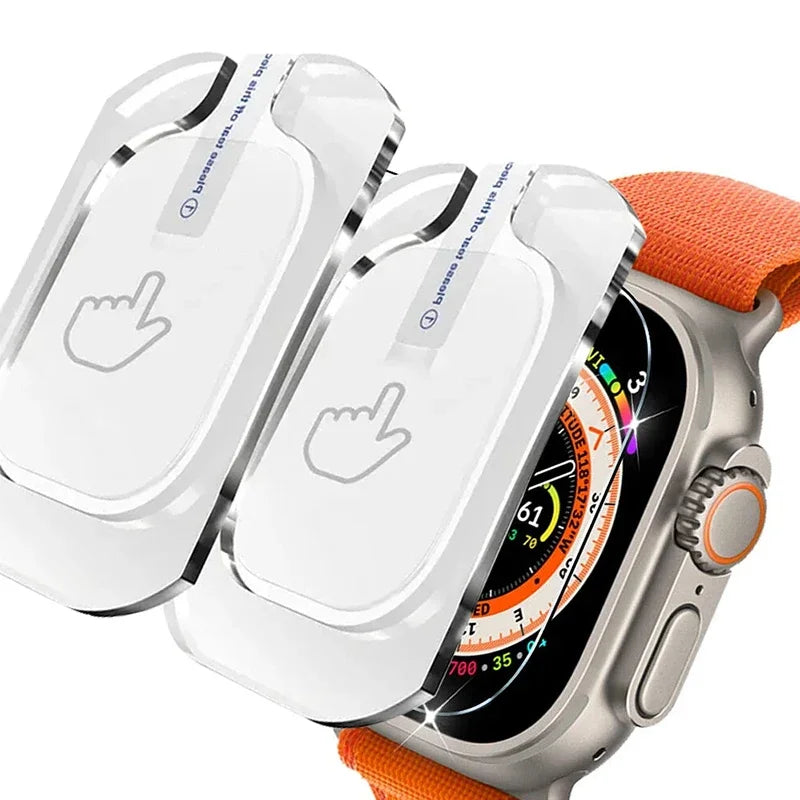 2Pcs For Apple Watch Ultra 2 3 Ultra2 Ultra3 49mm Tempered Glass Film With Alignment Tool Easy Install Screen Protector
