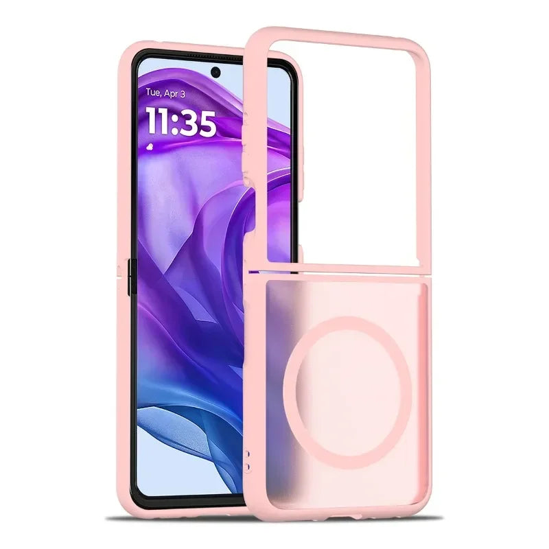 Luxury Matte Magnetic Charge Phone Case For Motorola Moto Razr 60 50 Ultra Razr + 2025 2024 2022 Skin Feel Shockproof Fold Cover