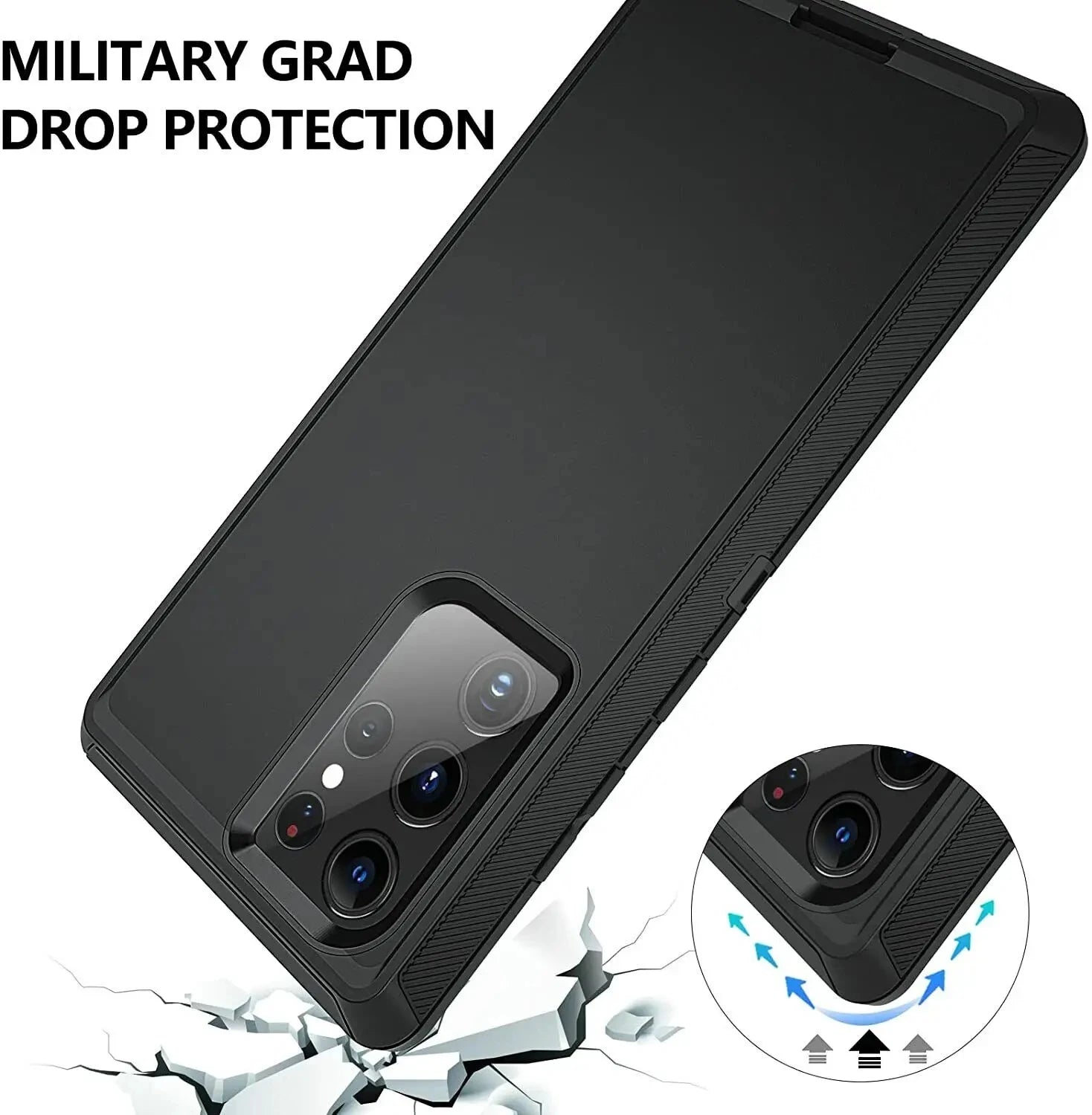 3 IN1 For Samsung Galaxy S23 S22 S21 S20 S24 ULTRA S10 S8 S9 S24Plus Note 20 10 Heavy Duty Shockproof Armor dustproof Phone Case