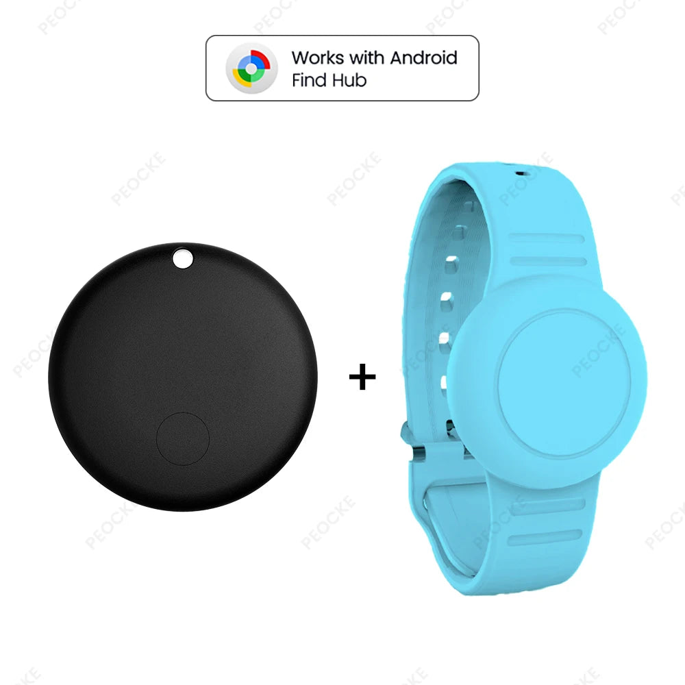 Smart Location Tag With Adjustable Silicone Wristband Works with Android Google Find Hub Anti-Lost GPS Tracker Bluetooth Locator