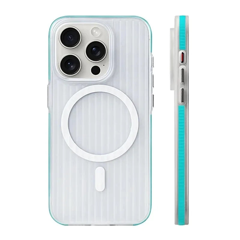 3D Corrugated Magsafe Magnetic Phone Case For iPhone 17 Air 16 15 14 13 12 Pro Max Plus Non-slip Hard Transparent Matte Cover