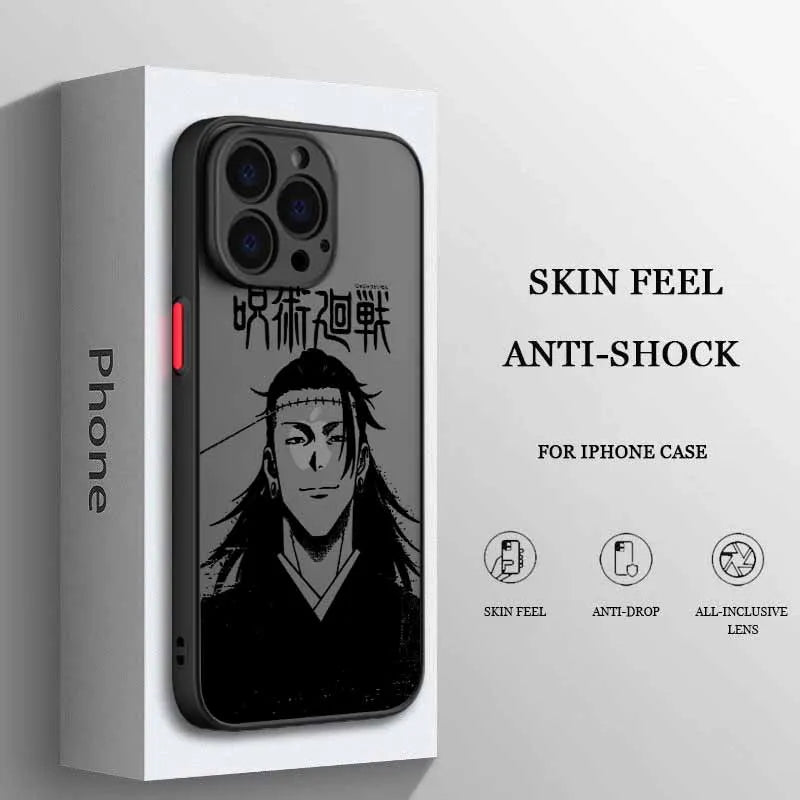 Jujutsu Kaisen Fantasy Anime Cover For iPhone 17 16E 16 15 14 13 12 Mini Pro Max Plus Frosted Translucent Soft Capa Phone Case