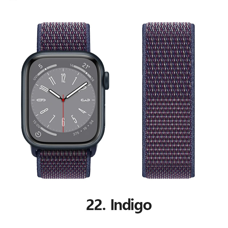 Nylon loop Correa For Apple Watch Bands 45mm 44mm 46mm 40mm 49mm 41mm 42mm Bracelet iWatch Series 12 11 Se 7 8 9 10 ultra 3 4