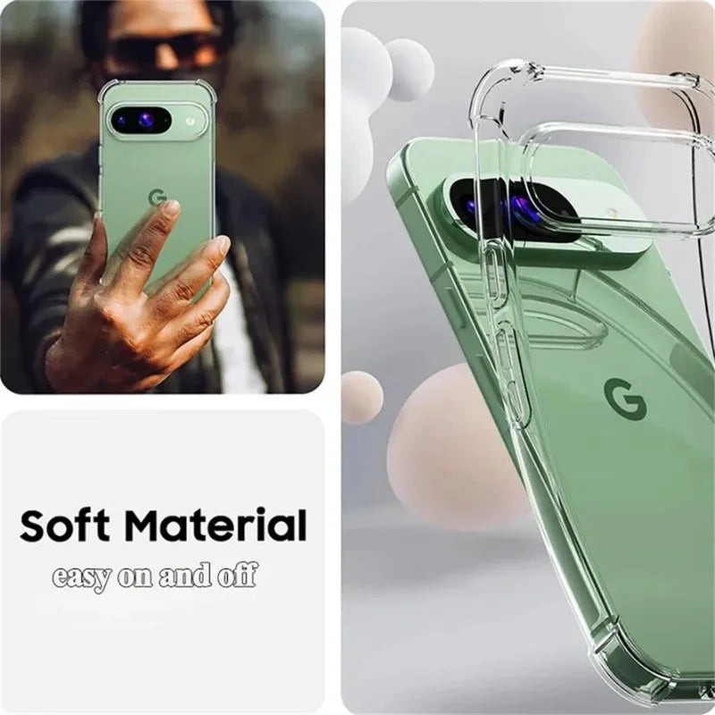 Case For Google Pixel 11 10 9 8 7 6 Pro 9A 8A 7A 6A 5G Protective Cover Four Corners Shockproof Bumper Coque Fundas