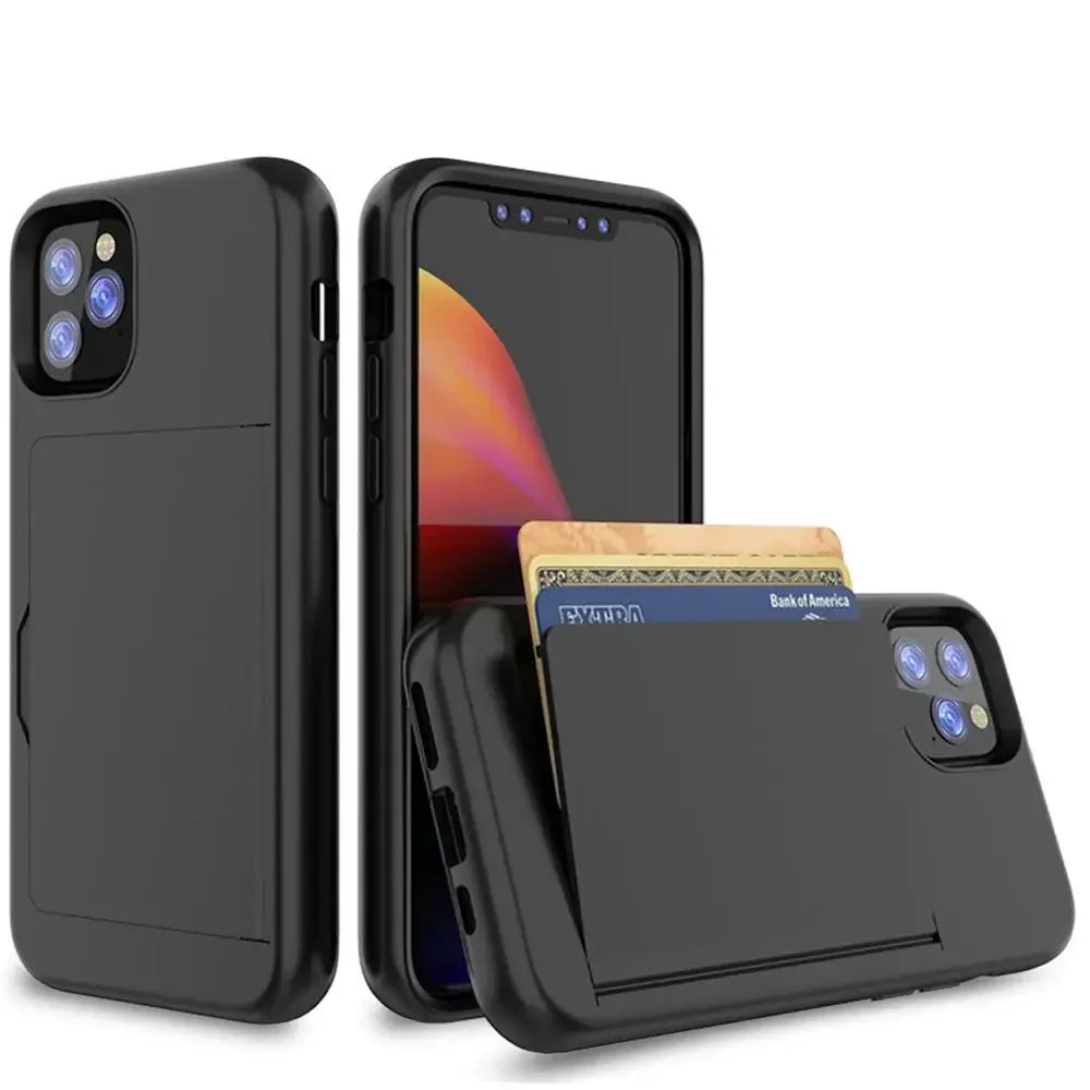 For iPhone 16 Pro MAX 15 14 13 12 11 7 8 Plus X XS MAX XR Case Wallet 3-Card ID Slot Card Holder Flip Cover for iPhone 16 15 14
