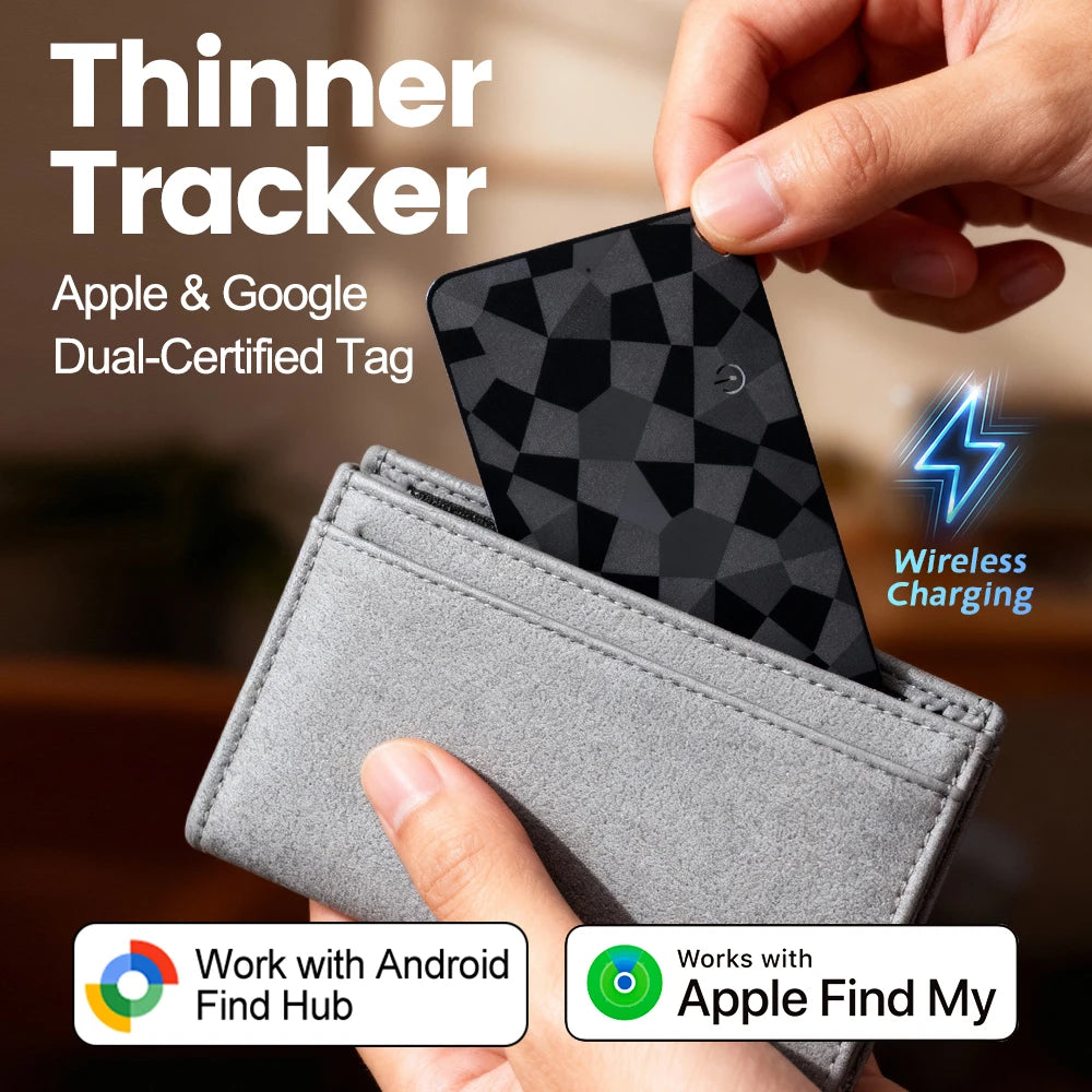 4-Pack Android Wireless Charging Tracking Location Wallet Tracker Card Waterproof GPS Locator Works with Google Find My App Tag