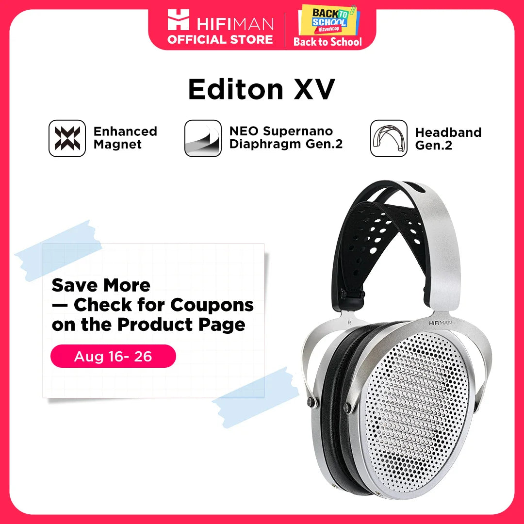 HIFIMAN EDITION XV Open-Back Over-Ear Full-Size Headphones with Enhanced Magnet, Neo Supernano Diaphragm Gen.2