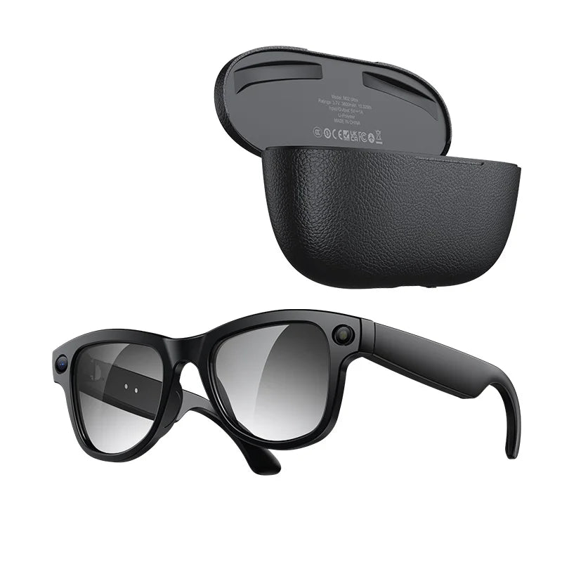 MOGCO Smart AI Glasses, 8MP Camera, Real-time Translation, 3600mAh Charging Case, 43.6g Ultra Lightweight Portable Eyeglasses