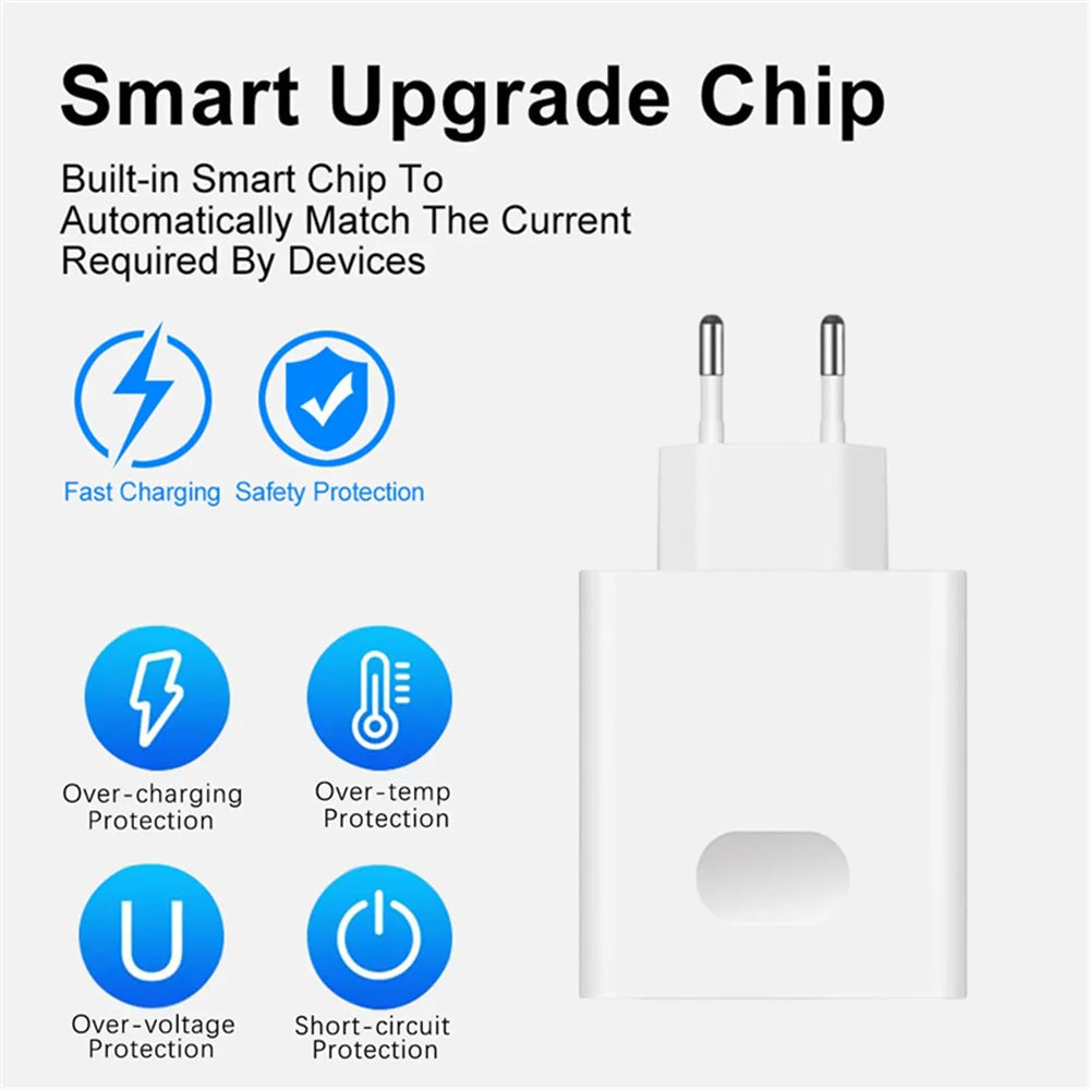USB Fast Charger 66W Fast Charging QC3.0 EU/US Plug Wall Adapter 6A USB To Type C Cable For Huawei Mate 50 60 Nova 10 Honor 100