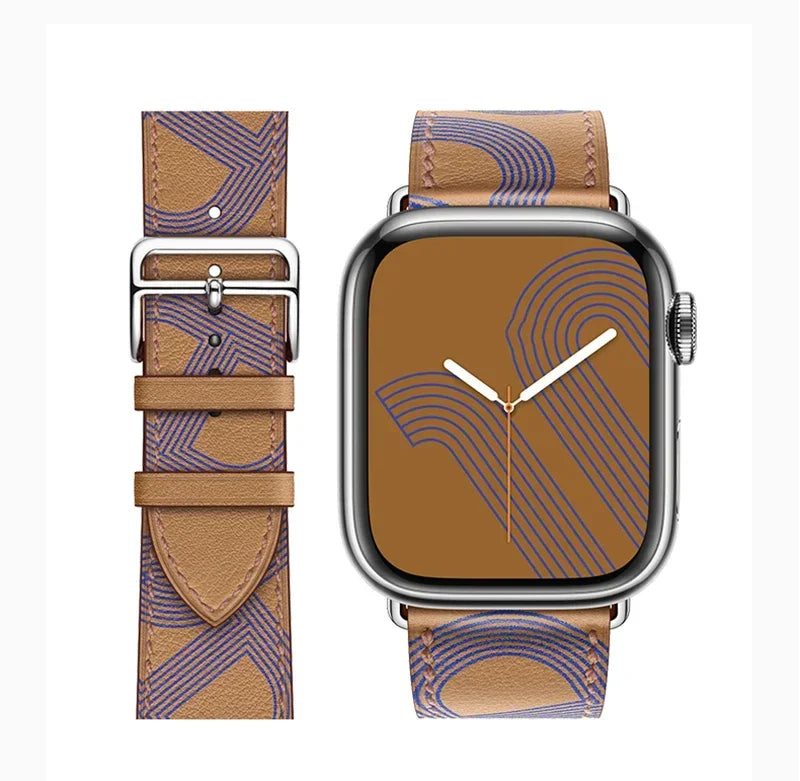 Genuine Leather Bracelet Strap For Apple Watch Band 45mm 49mm 41mm 44mm 42mm 46mm Leather Wristband iWatch Ultra 11 10 9 8 7 6 5