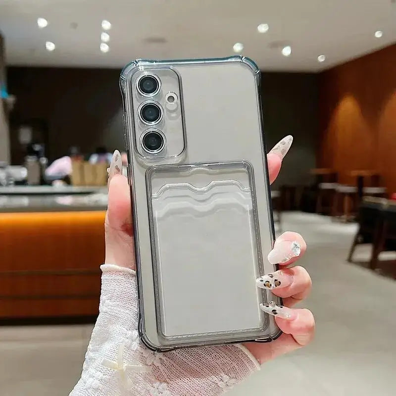 For Samsung Galaxy S23 S23FE FE S23Ultra Ultra S23Plus Plus S23+ + S22 S21 S20 S30 S10 Clear Card Slot Bag Case Soft Cover Capa