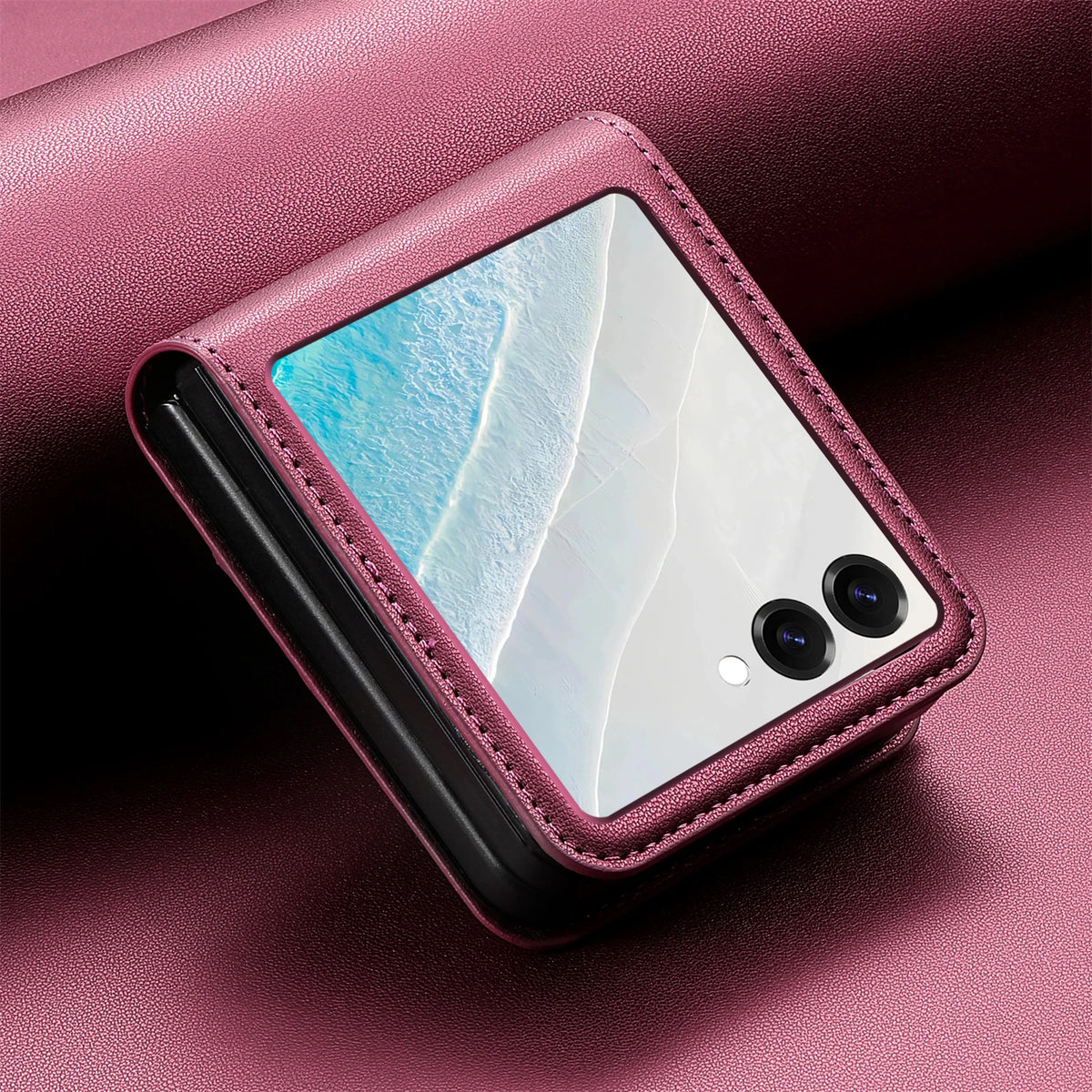 Flip Leather Phone Case For Samsung Galaxy Z Flip 8 7 FE 6 5 4 3 5G Flip7 Flip8 Wallet Card Holder Phone Bag Book Cover Etui