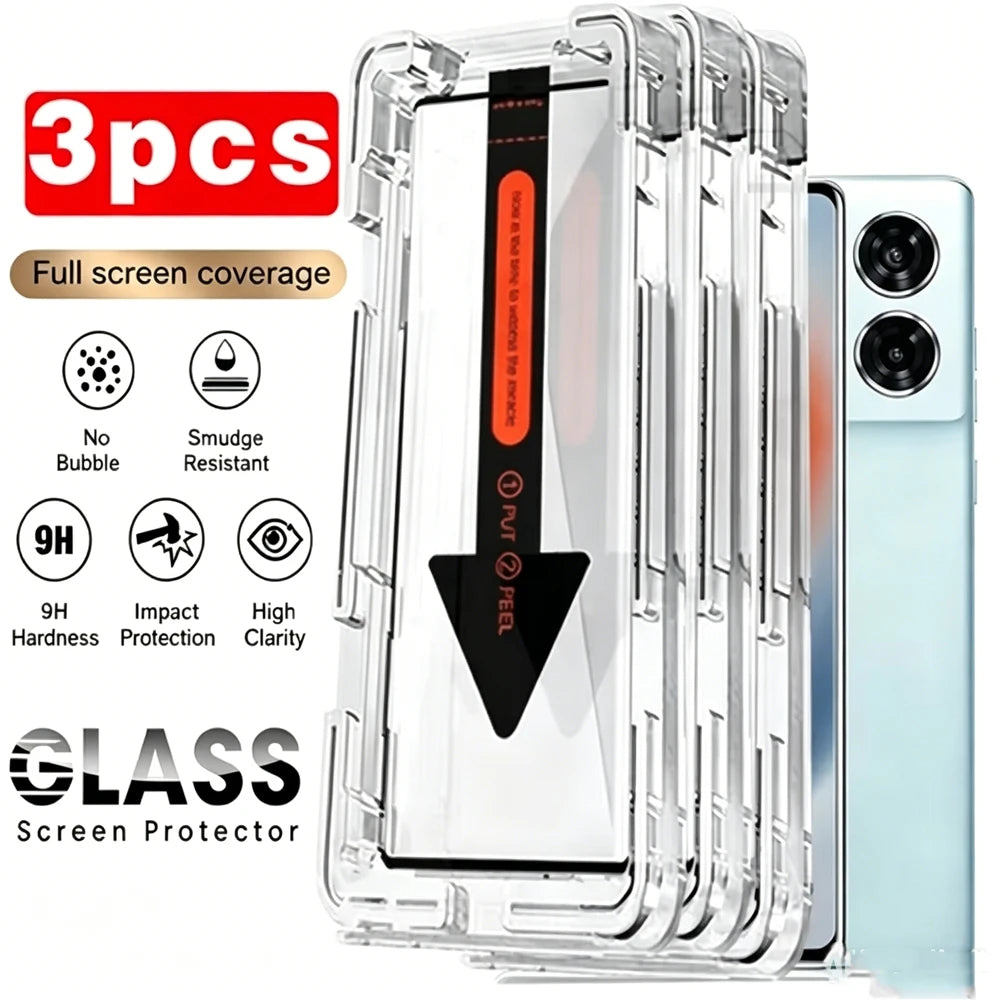 3-1Pcs Dust Free Easy Installation Screen Protector For Motorola Edge 60 Fusion 60 Pro Edge 70 Edge 50 Neo Ultra Signature Glass
