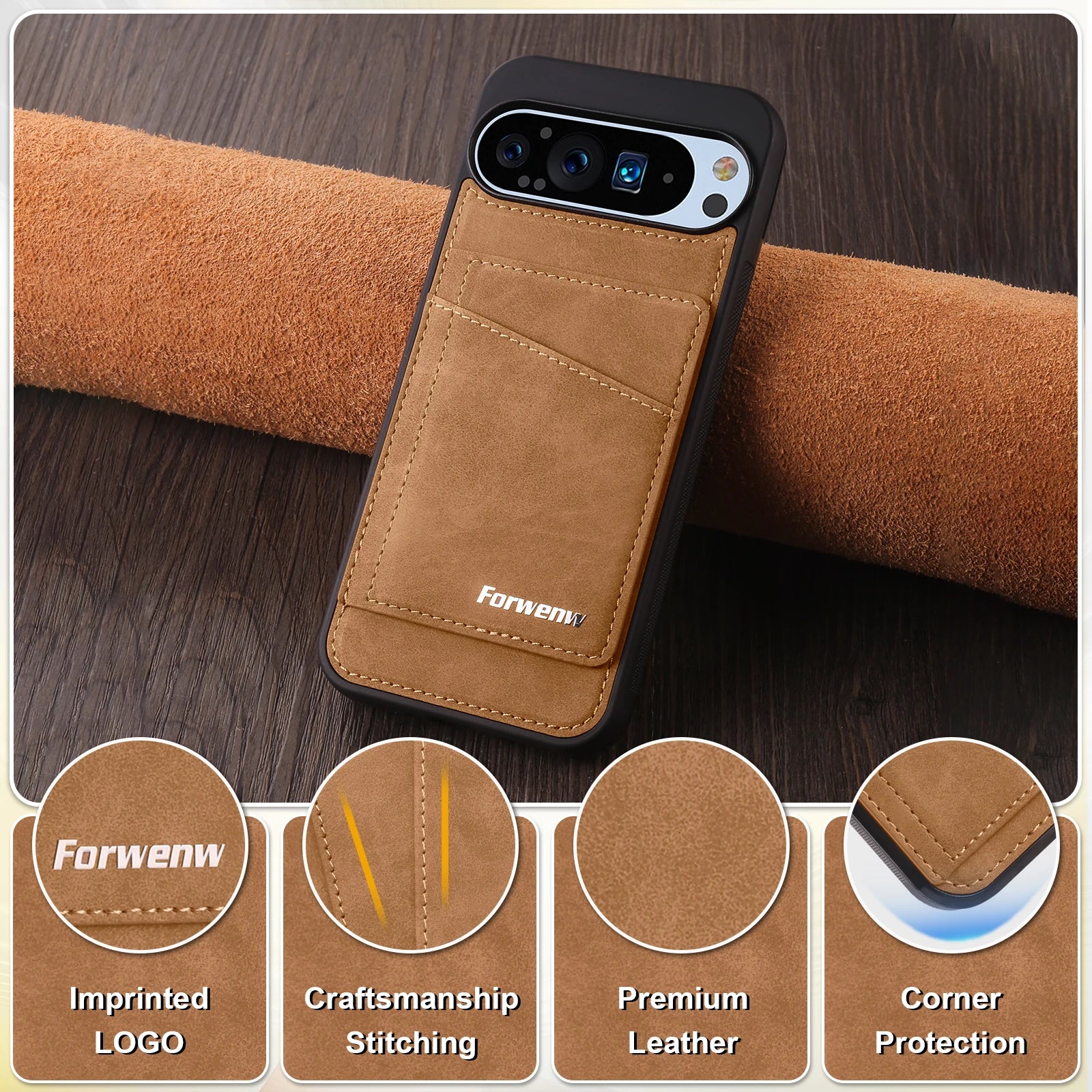 Luxury Business Leather Case For Google Pixel 10 9 8 Pro 9A 8A 9 10 Pro XL Magnetic Flip Wallet Card Slots Phone Cover