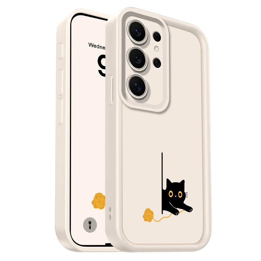 Panicked Cats Phone Case For Samsung Galaxy S26 S25 S24 S23 S22 S21 S20 FE Plus Ultra 5G Staircase Soft Cover