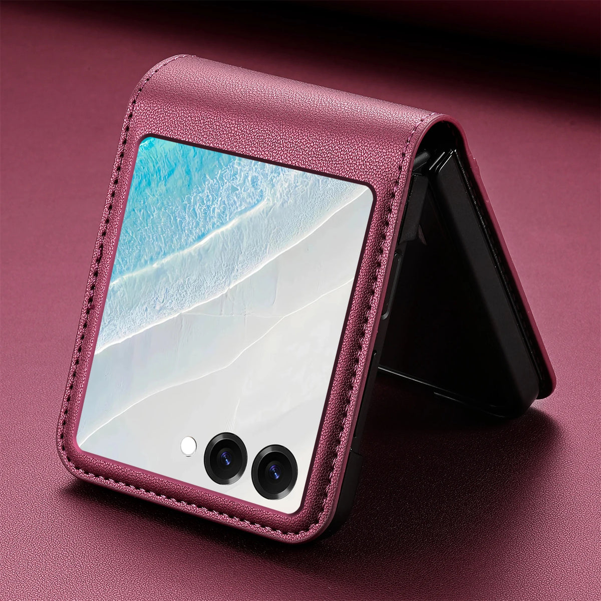 Flip Leather Phone Case For Samsung Galaxy Z Flip 8 7 FE 6 5 4 3 5G Flip7 Flip8 Wallet Card Holder Phone Bag Book Cover Etui