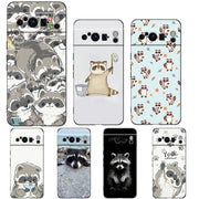 Raccoon Phone Case For Google Pixel 10 9 8 7 6 Pro XL 9A 8A 6A 7A 5G Soft Shockproof TPU Black Cover