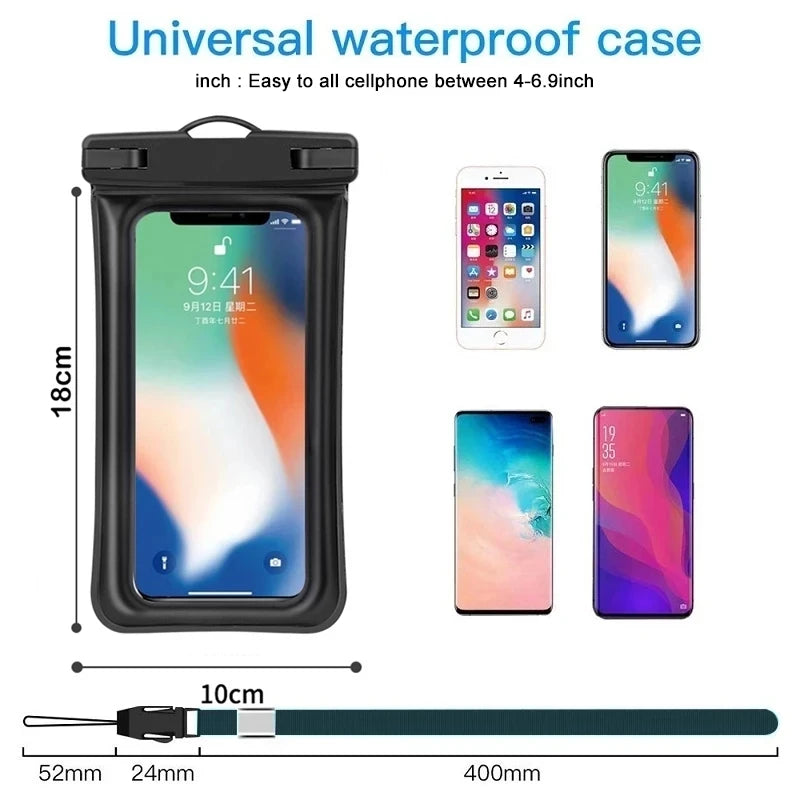 Float Waterproof Pouch Swim Diving Phone Case For iPhone 14 13 11 12 Pro Max Samusng S23 S22 Xiaomi 13 Pro Ultra Redmi Huawei