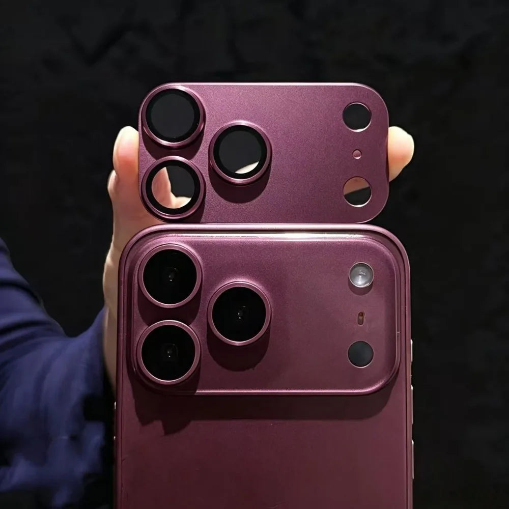 Camera Lens Protector for iPhone 18 Pro Max 18 Pro Full Cover Frosted Metal Alloy Tempered Glass Protective Cap Dark Cherry Blue