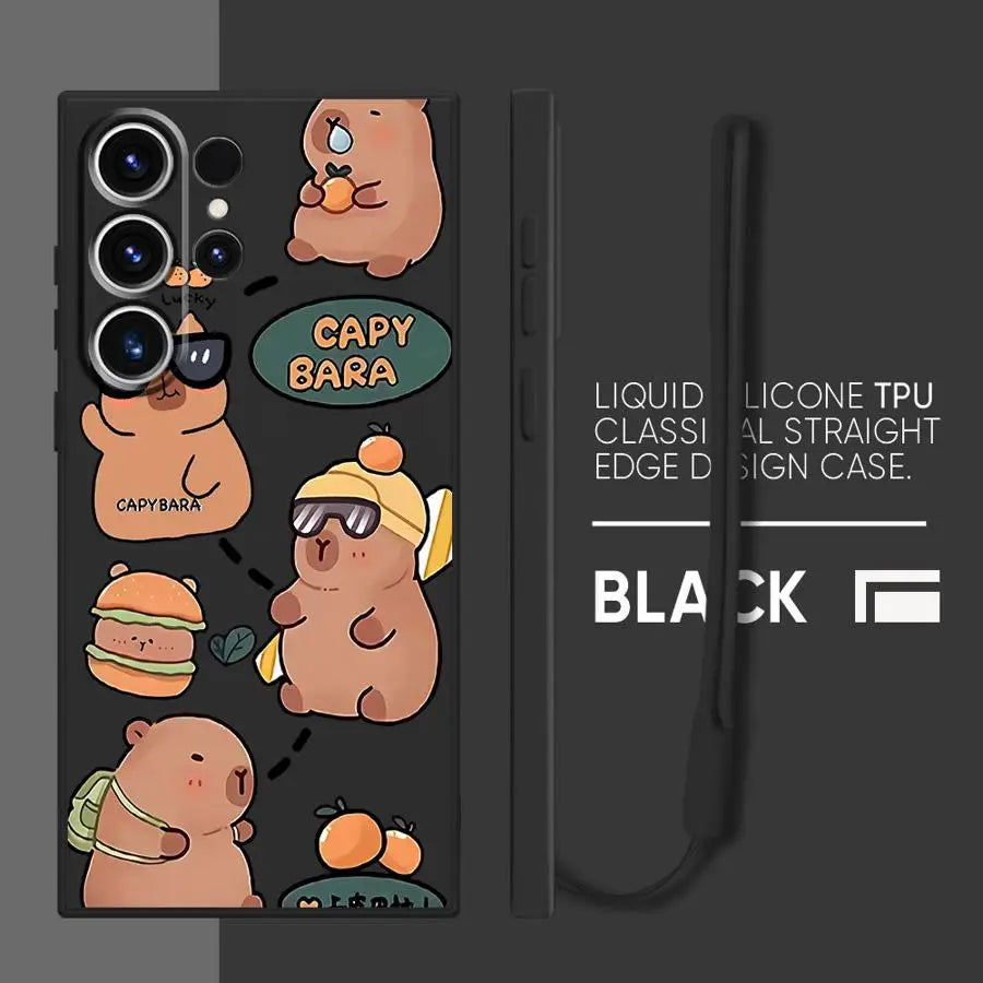 Capybara Cute Soft Cover Phone Case for Samsung Galaxy Note 20 10 Ultra S24 FE S21 Plus S23 S25 Edge S22 Ultra S20