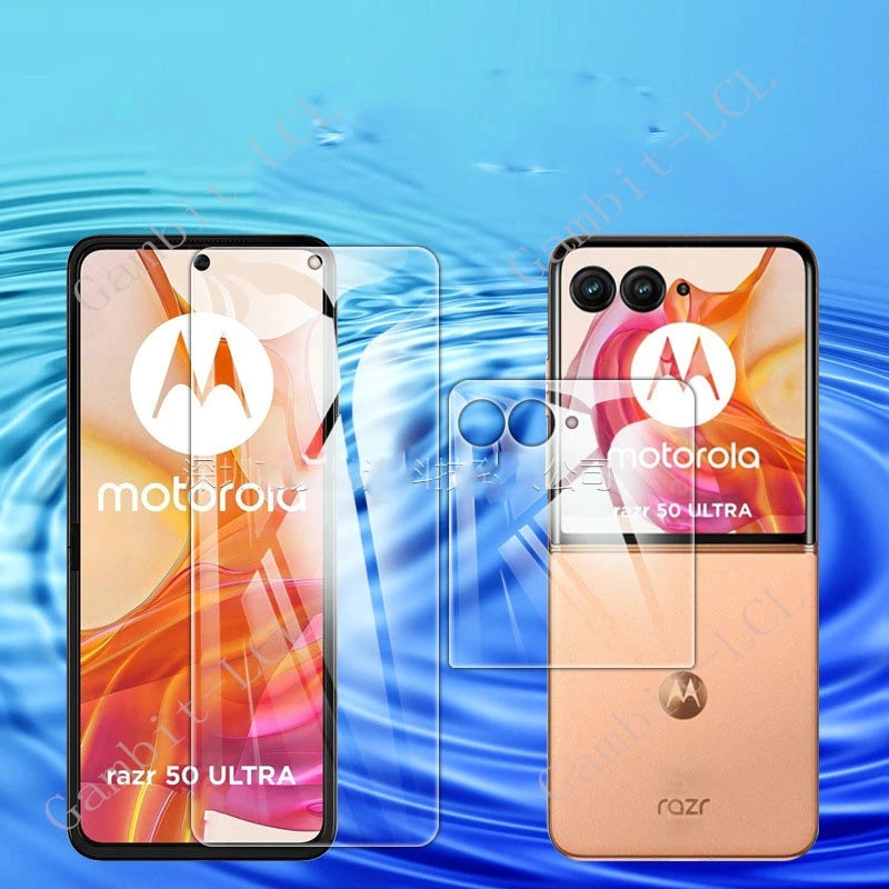 2in1 HD Full Hydrogel Film For Motorola Razr 50 Ultra 40 2019 2020 2022 50Ultra Razr40 Plus Protective Screen Protector Cover