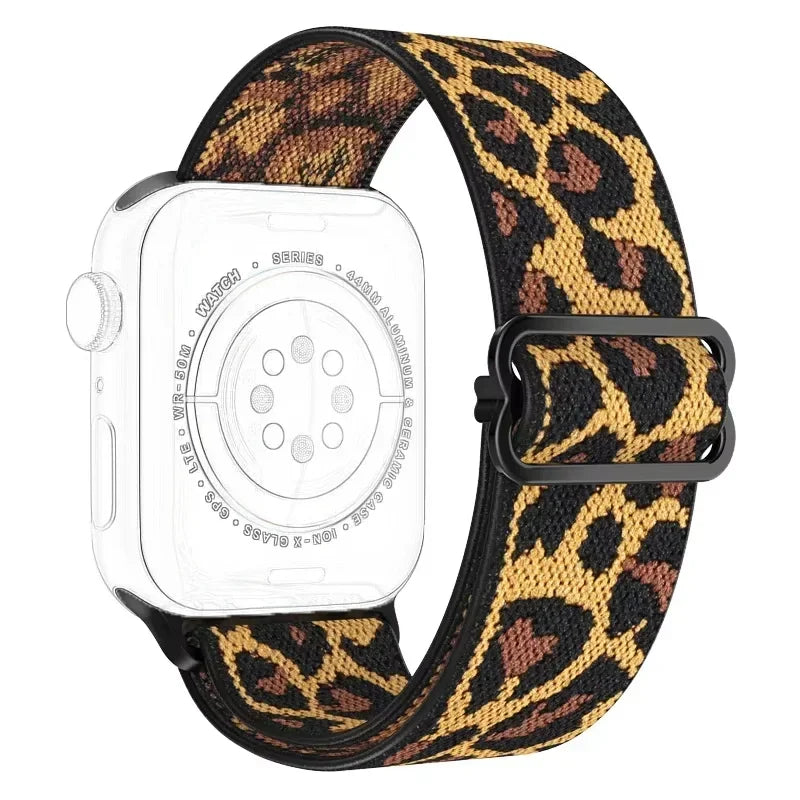 Leopard Band for Apple Watch Series 11 10 9 8 7 6 SE ultra 3 2 bracelet Adjustable Nylon Straps iWatch 44-42MM 46MM-45-49-41mm