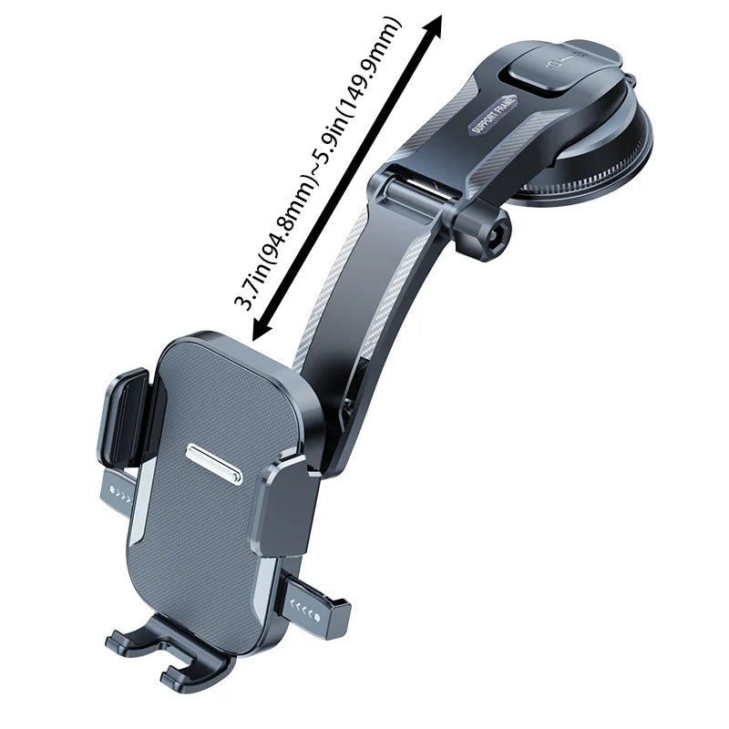 Multi-Scene Phone Mount with One-Click Lock Retractable Arm Strong Suction 360° Rotation for Car & Office