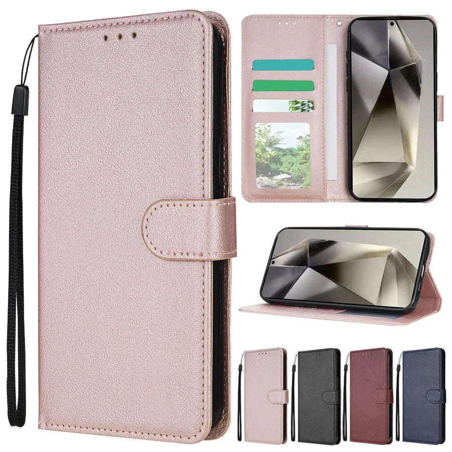 Wallet With Card Slot Magnetic Flip Leather Case For Samsung Galaxy S25 FE S24 Ultra S23 S22 S21 S20 FE S10 Plus S9 Card Bag